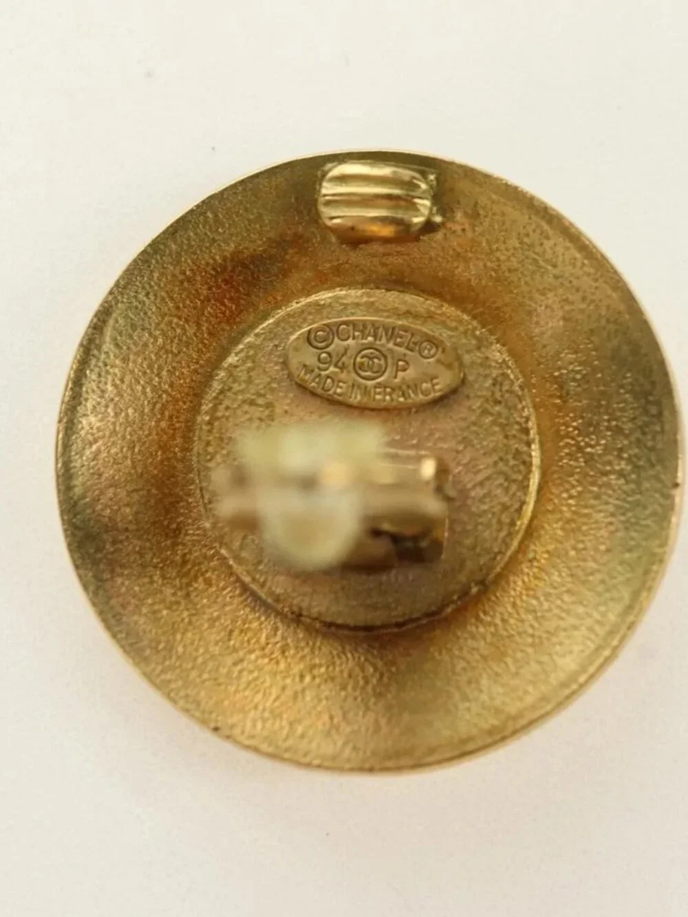 CHANEL COCO Mark Earring metal Gold Tone CC Auth 181300V